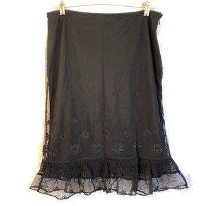 Express Black Flower Eyelet Skirt